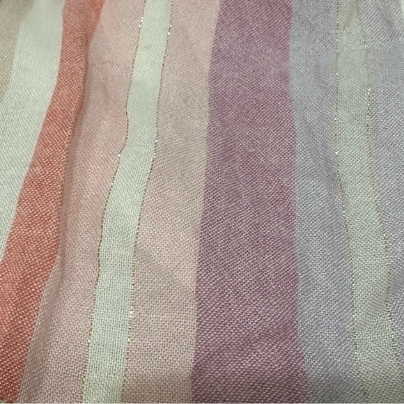 Rails Amaya Dress Juliette Metallic Stripe Pink Linen Midi - Picture 9 of 12